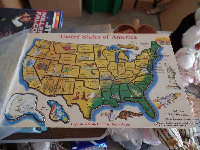 vintage US map puzzle