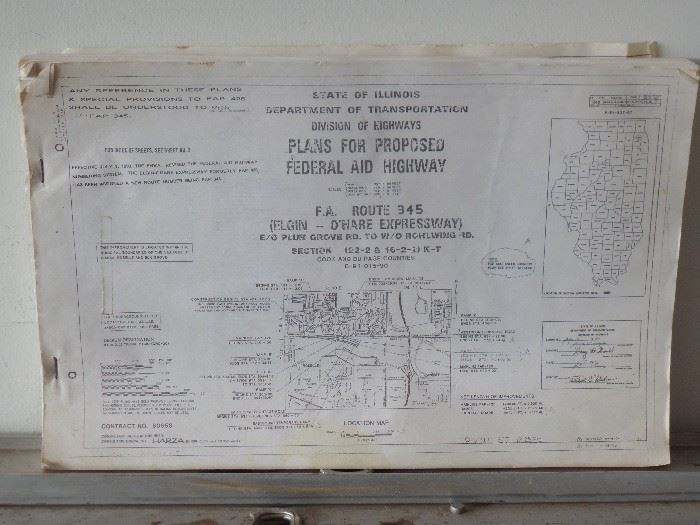 Original plans for the "Proposed Federal Aid Highway" 