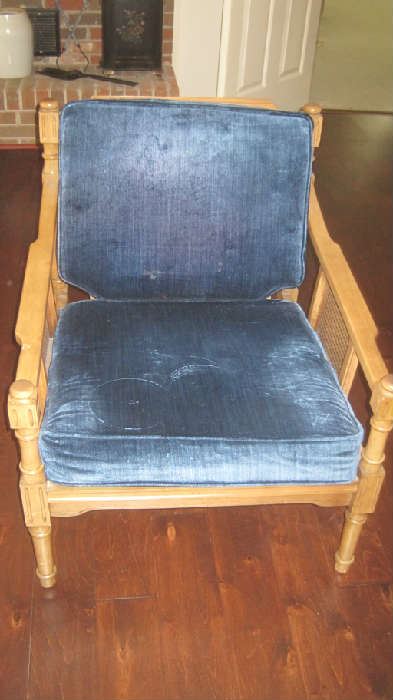 Side chair with upholstered removable cushions  that are part of the living room suite