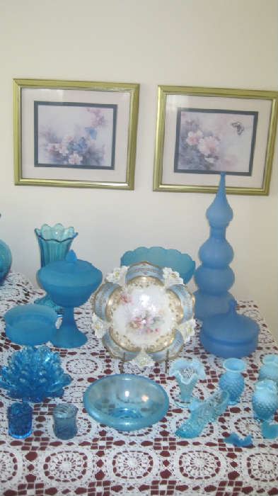 More blue glassware, RS Prussia dish