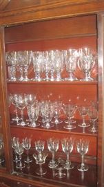 Crystal goblets in various sizes