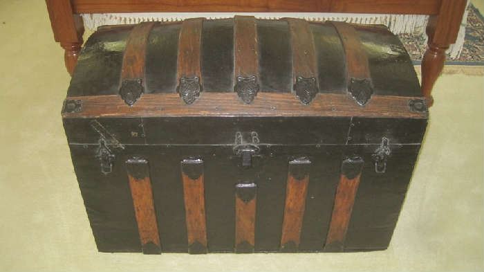 Antique trunk with sections