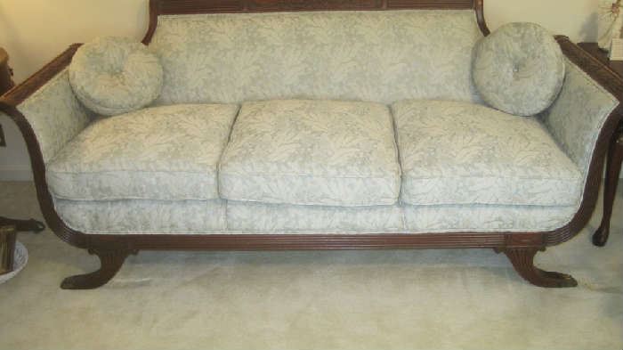 Vintage Duncan Phyfe style sofa, part of a seating group