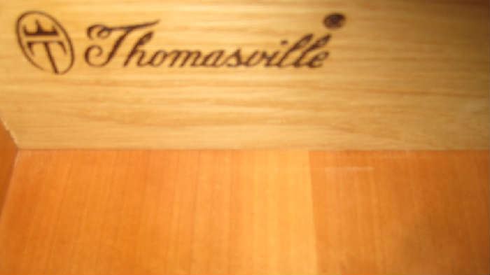 Thomasville label in dresser drawers
