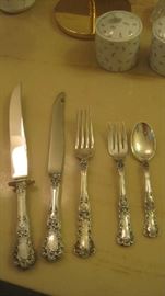 Gorham 'Buttercup' flatware- carving knife, dinner knife, dinner fork, salad fork, teaspoon 