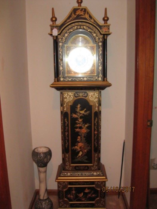 German Grandmother Clock in Indonesian Style Case