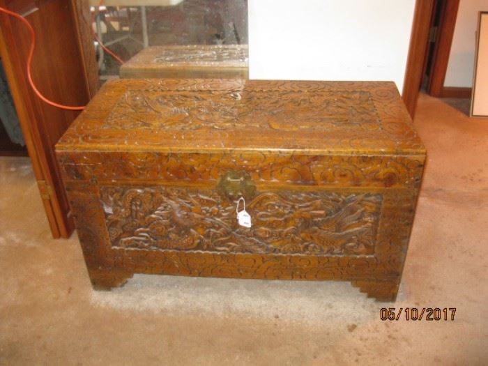 Carved Camphor Chest