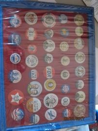 Collection of political pin backs, originals and reproductions