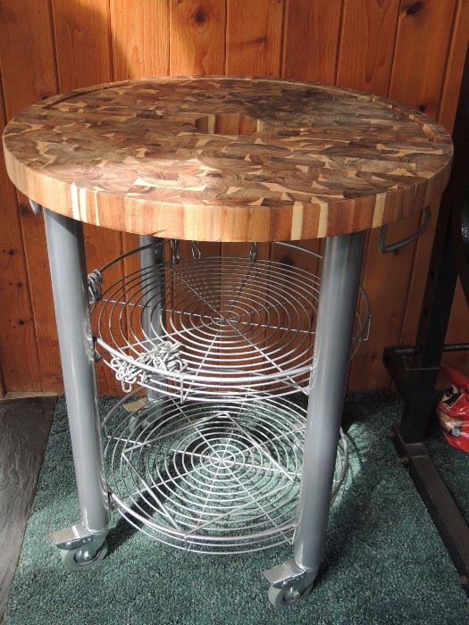 Vietnamese wood top rolling table