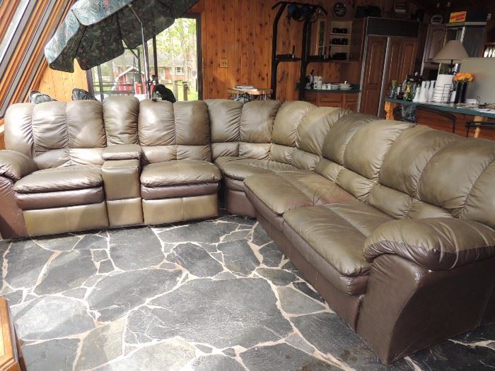 3 piece leather sectional