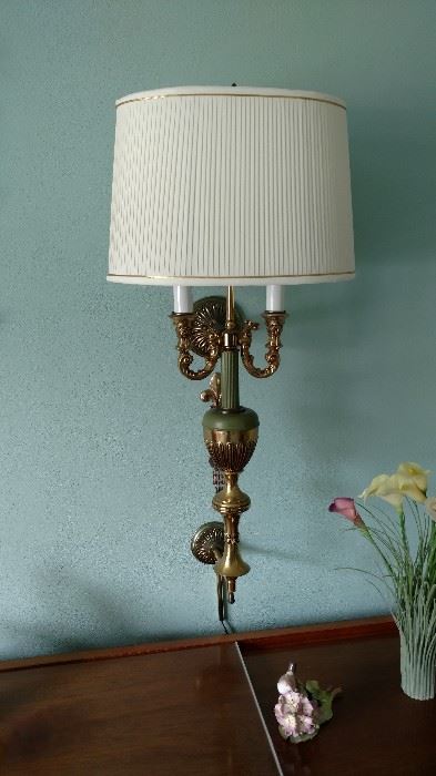 Wall hanging lamps. There are a pair