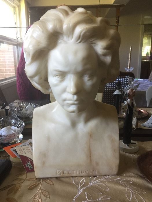 large alabaster bust of Beethoven by Franz Peleska