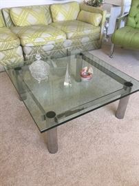 MCM Chrome and glass table