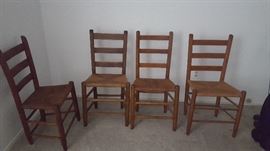 Ladder Back, Woven Reed Chairs