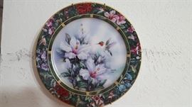Collectors Plate Hibiscus and Hummingbird