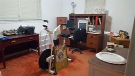 Desks, Computer Desk, Exercise Bike, Kingston Sewing Machine Assorted Office Supplies