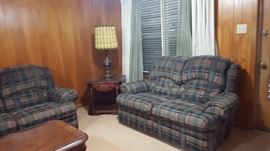 Love Seat Rocker Recliner, End Table, Coffee Table, Lamps