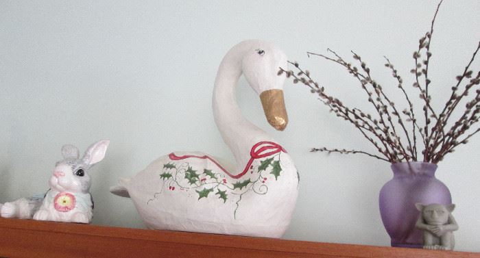 Paper Mache Christmas Swan
