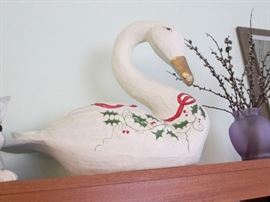 Paper Mache Christmas Swan
