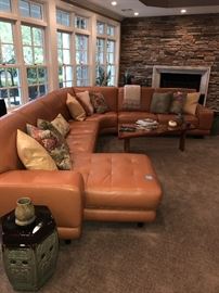 GORMAN’S COGNAC LEATHER & MAHOGANY FEET SECTIONAL WITH RIGHT SIDE CHASE LOUNGE - ASKING $3,500
EXCELLENT CONDITION
BARELY USED
PAID $7,575 -PURCHASED IN 2013