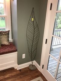 METAL LEAF & STONE DECORATIVE ART-ASKING $150
