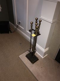 FIREPLACE TOOLS-SOLID BRUSHED BRASS- ASKING $125