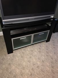 MODERN TV MEDIA CENTER -TINTED GLASS-ASKING $200