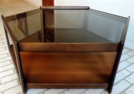 Mid Century Modern Glass Top "Hex" Coffee Table