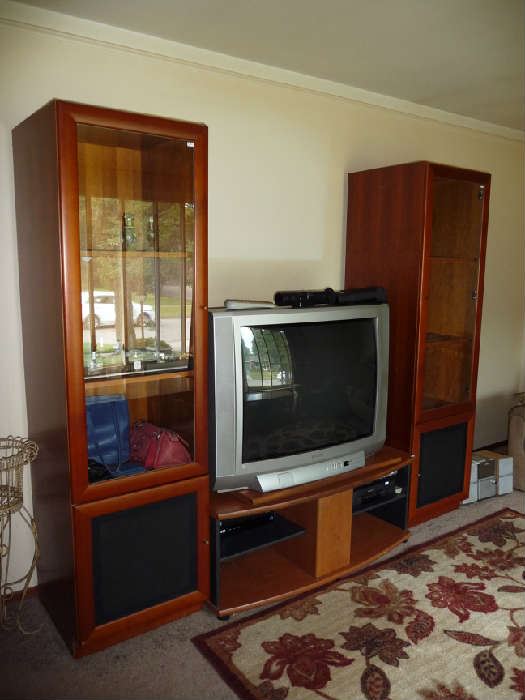 TV STAND, TV, 2 ENTERTAINMENT CABINETS