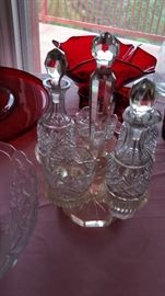 Rare ALL CRYSTAL trivet set