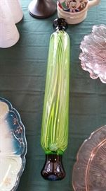 VERY RARE art glass rolling pin