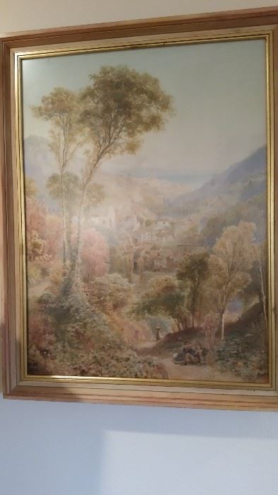 Best Item Here- Original E. Wake Cook 1889.Painting of Great Size. His small paintings sell for thousands of dollars. This is big. About 40"x30". Provenance on back.