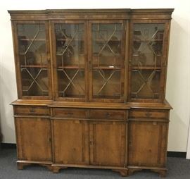 yew wood 2-pc buffet & cabinet