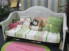 Wicker day bed with trundle by Henry Link