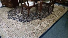 Persian oriental rug (9x12) Navy/Cream