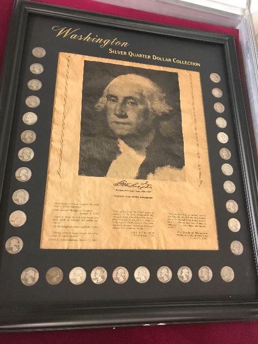 Framed silver quarters