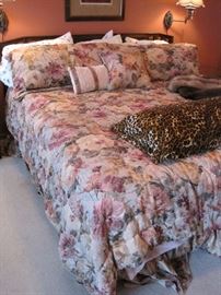 Complete King size bed with bedding.