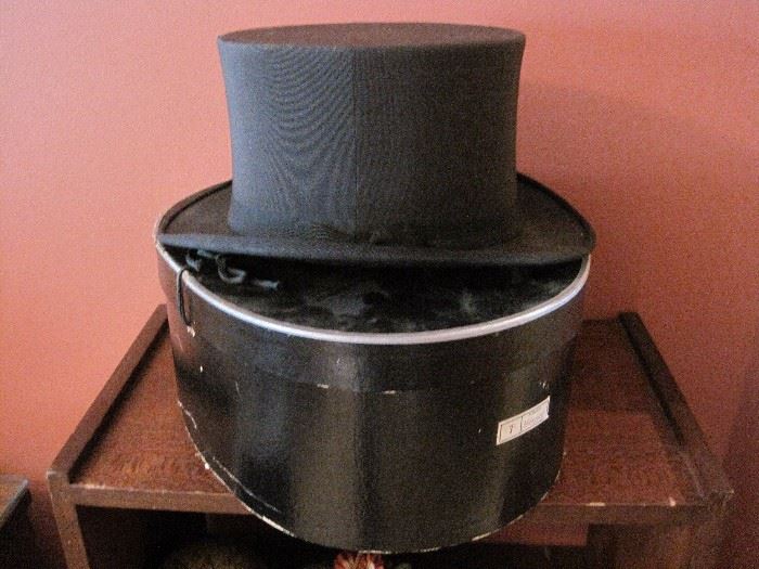 Antique Top Hat with Box.
