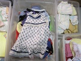 Tubs of Vintage Clothing.