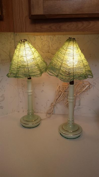 Jadeite glass lamps