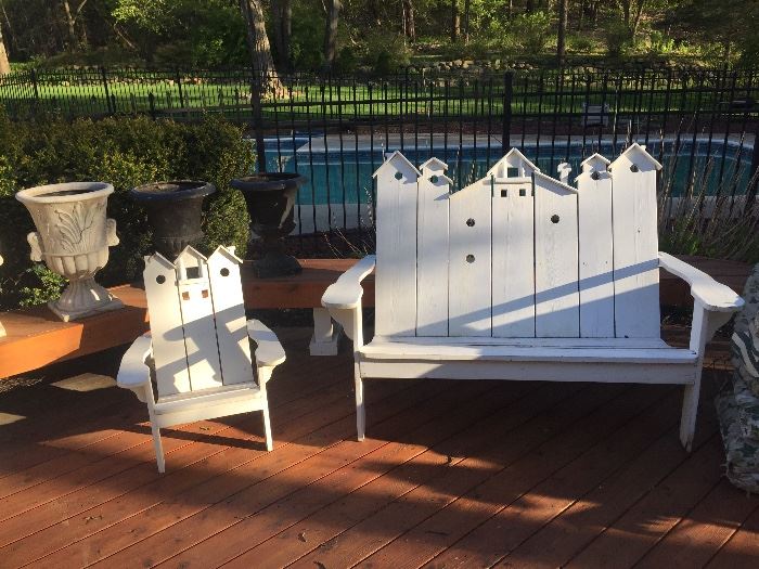 BIRD HOUSE BENCH AND CHAIR