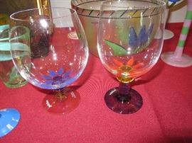 KOSTA BODA TULIP WINE
KOSTA BODA PAINTED PALM TREE GLASSES
