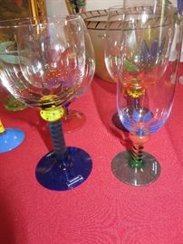 KOSTA BODA PAINTED PALM TREE GLASSES

