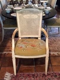 Set of 10 Needlepoint Dining Chairs.  8 straight, 2 arm.