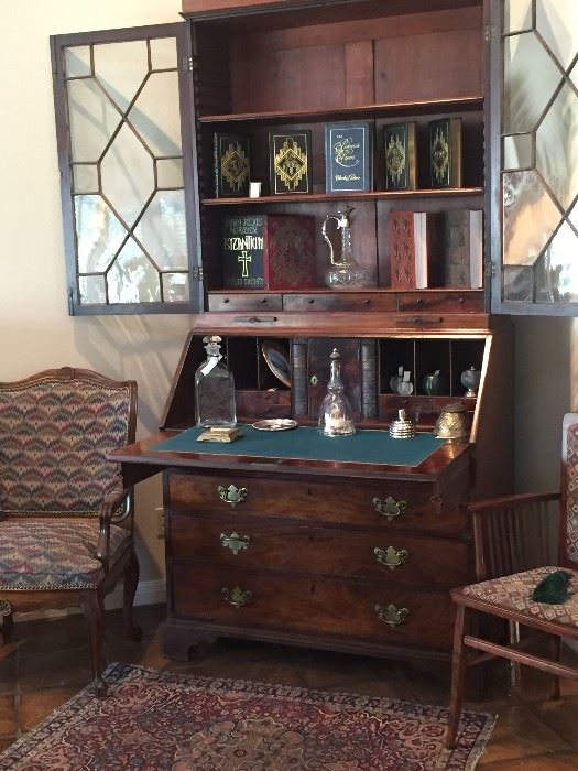 Important American Secretary (circa 1800)  Flame Mahogany