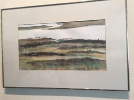 Watercolor by Chinese painter, Choong Kam Kow.  From the Kinta Series (1960-1965) 