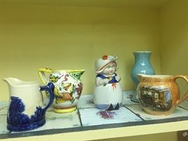 Pottery and Porcelain Pitchers
