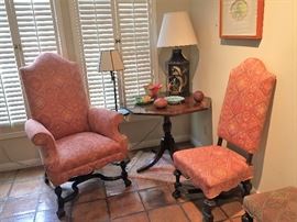 William and Mary Wing Back and Side Chair