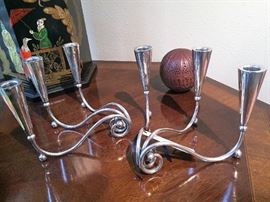Julio Riveria hand forged sterling candalabras