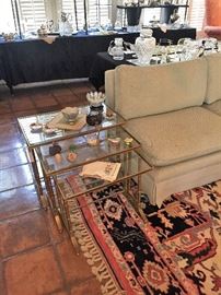 Brass and Glass Nesting Tables